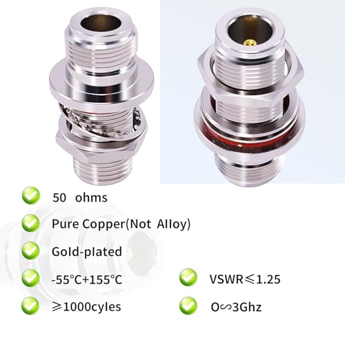 Conector Adaptador N Hembra a Hembra Coaxial 2Pzs miniatura 4