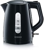 SEVERIN WK 3410 Hervidor de Agua, 2.200 W, 1.0 L aprox., Base 360° con Sistema Inalámbrico, Negro