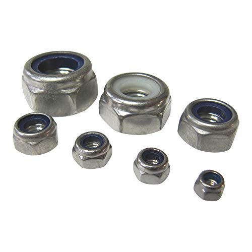 Nyloc Nuts Stainless Steel A4-Marine Grade (316) M3 M4 M5 M6 M8 M10 M12 (10, M8)