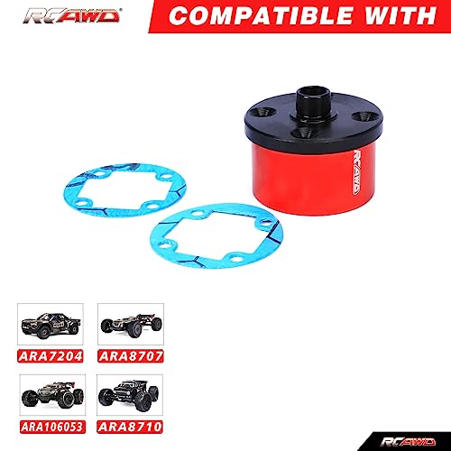 RCAWD Aluminum ARRMA 6s DIFF CASE (29MM) for Arrma 1/7 1/8 Kraton Outcast Talion Mojave EXB extreme basher cars hopup upgrades parts(Red) - Image 2