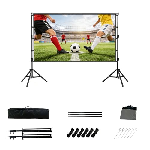 Pantalla de proyección doble soporte 16:9 para exterior miniatura 1