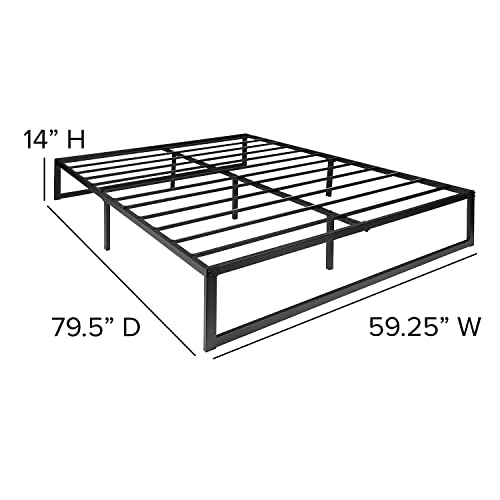Flash Furniture Louis 14 Inch Metal Platform Bed Frame With 12 Inch Pocket Spring Mattress In A Box (No Box Spring Required) - Queen #TOP4