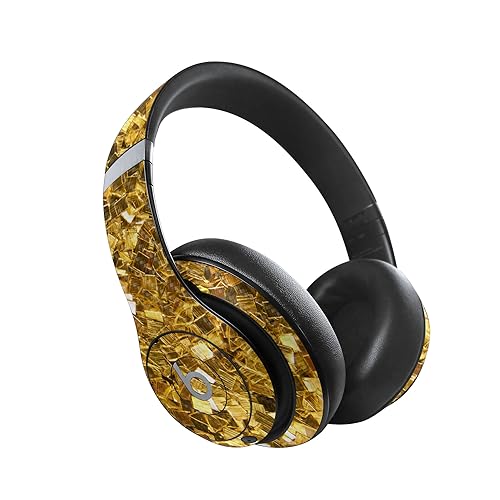 Image of MightySkins Carbon Fiber Skin Compatible with Beats Studio Pro - Gold Chips | Protective, Durable Textured Carbon Fiber Finish | Easy to Apply
