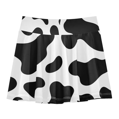 Girls' Shorts Athletic Skorts Tennis Skirts Kids Breathable Butterfly Black White Cow Print 3t2