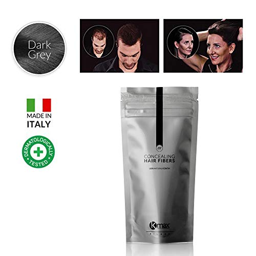 Kmax Concealing, fibras capilares.Recargas Micro fibras queratina 50gr. Gris oscuro