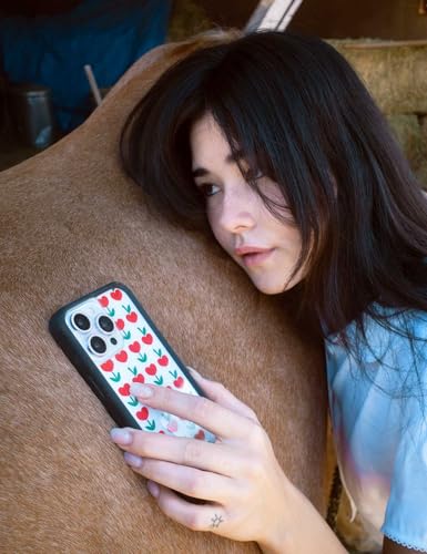 Image of Wildflower Cases - Compatible with iPhone 16 | Protective Black Bumper, 6.5ft Drop Test Certified, Women Owned Small Business | Red Hearts Green Dainty Aesthetic Cute Trendy | Love Blooms
