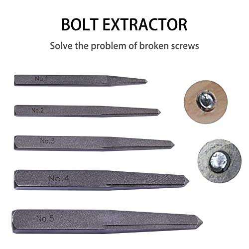 5-Piece Straight Fluted Bolt Extractor Set