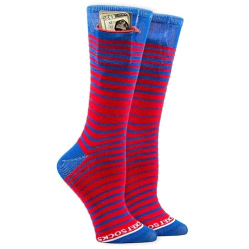 Ultimate Sports Fan Socks with a Pocket - Anti Pickpocket Funny Socks for Men & Women w/Zipper Pocket