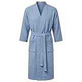 AUYAO Peignoir de Bain Homme et Femme, Peignoir Léger et Doux, Robe de Chambre avec Poches...