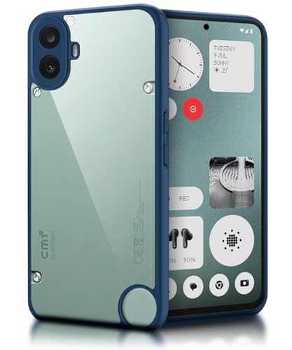 Image of WOW IMAGINE Shockproof Hybrid Back Cover for Nothing CMF Phone 1 | Hard Slim fit Back Case | PC & TPU | Clear Transparent Case - Blue