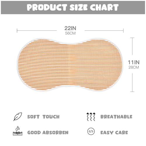 Muslin Baby Burp Cloths, Orange White Stripes Cotton Soft Burp Cloths for Newborns​​, Extra Absorbent Burp Cloths 1-Pack​​, 22 x 11 Inch4