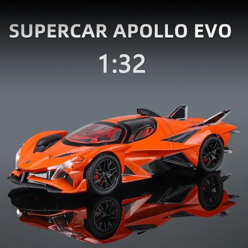 Image of Alokik Enterprise Compatible for 1:32 Apollo Evo Toy Car Model, Diecast Collectible Pull Back Model Car with Sound and Light, Toy Gift Vehicles for Adults Kids Boys Girls【Orange】