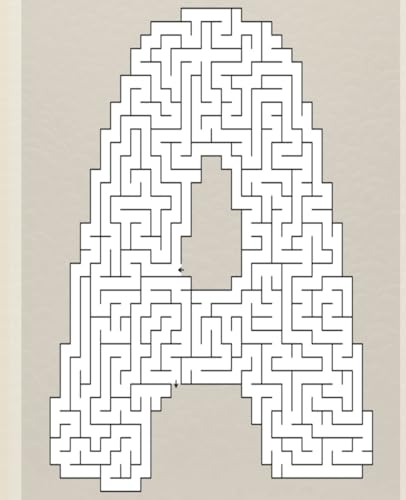 *A* LETTER MONOGRAM COMPOSITION NOTEBOOK -Whimsical Shaped Maze Puzzle Game Activity Cover- Diary Journal Sketchbook FUN GIFT: ?