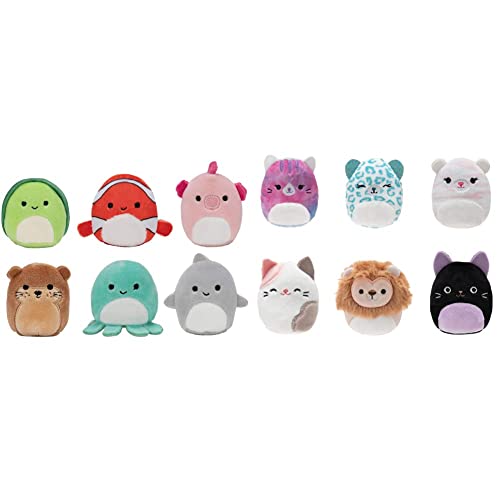 Squishville By Squishmallow Mini Plush Sealife Squad, Six 2” Soft Mini-Squishmallow Sea Animals & By Original Squishmallows Purr-Fect Squad Plush - Six 2-Inch Squishmallows Plush #TOP6