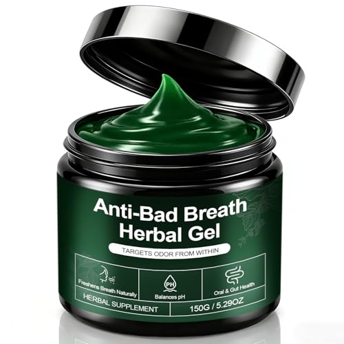 Anti-Bad Breath Herbal Gel Supplement Natural Herbal Deodorant Gel with Parsley Green Tea and Chlorophyll Body & Breath Odor Control from The Inside Natural Mint Flavor (1)