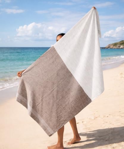 Image of Thirsty Towel, Bamboo Towels for Bath, Super Soft Slub Towel & High Absorbency Towels, Light Weight, & Quick Dry Towels for Bath Large Size, Towel for Bath Men, Women & Kids (Pack of 1 - Brown Malt)