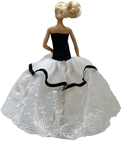 Miniatura 3 de Peregrine Vestido romántico blanco y negro para baile de graduación, tutú de ballet para muñecas de 11.5 pulgadas