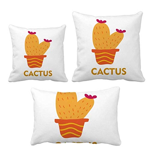 Housse de coussin cactus orange pour déco de salon chaleureuse