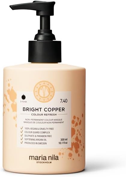 Maria Nila Color Refresh, Bright Copper, Copper Hair Mask, Semi-Permanent Pigments, 100% Vegan & Sulfate/Paraben free, 300 ml