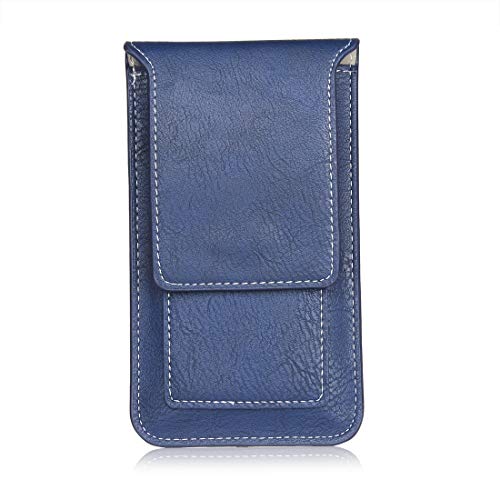 ZRKQPSAN Funda para teléfono móvil Compatible with iPhone XR, Compatible with Samsung S5 S9 / S8 / J5 30 de la Bolsa de Cuero con Clip de cinturón, de la Pistola Caso(Blue)