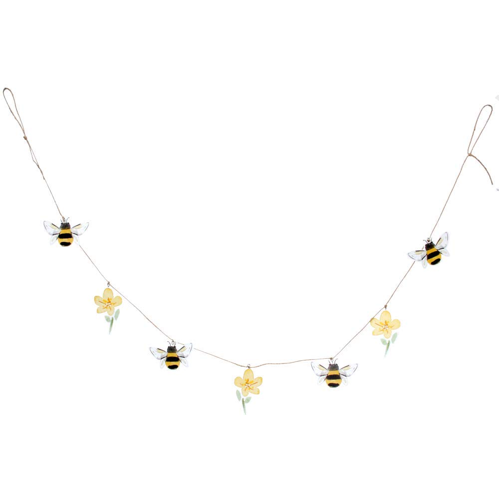 Gisela Graham Wooden bee and buttercup garland
