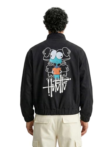 Image of The Indian Garage Co Men Relaxed Fit Long Sleeves Cutaway Collar Graphic Jacket
