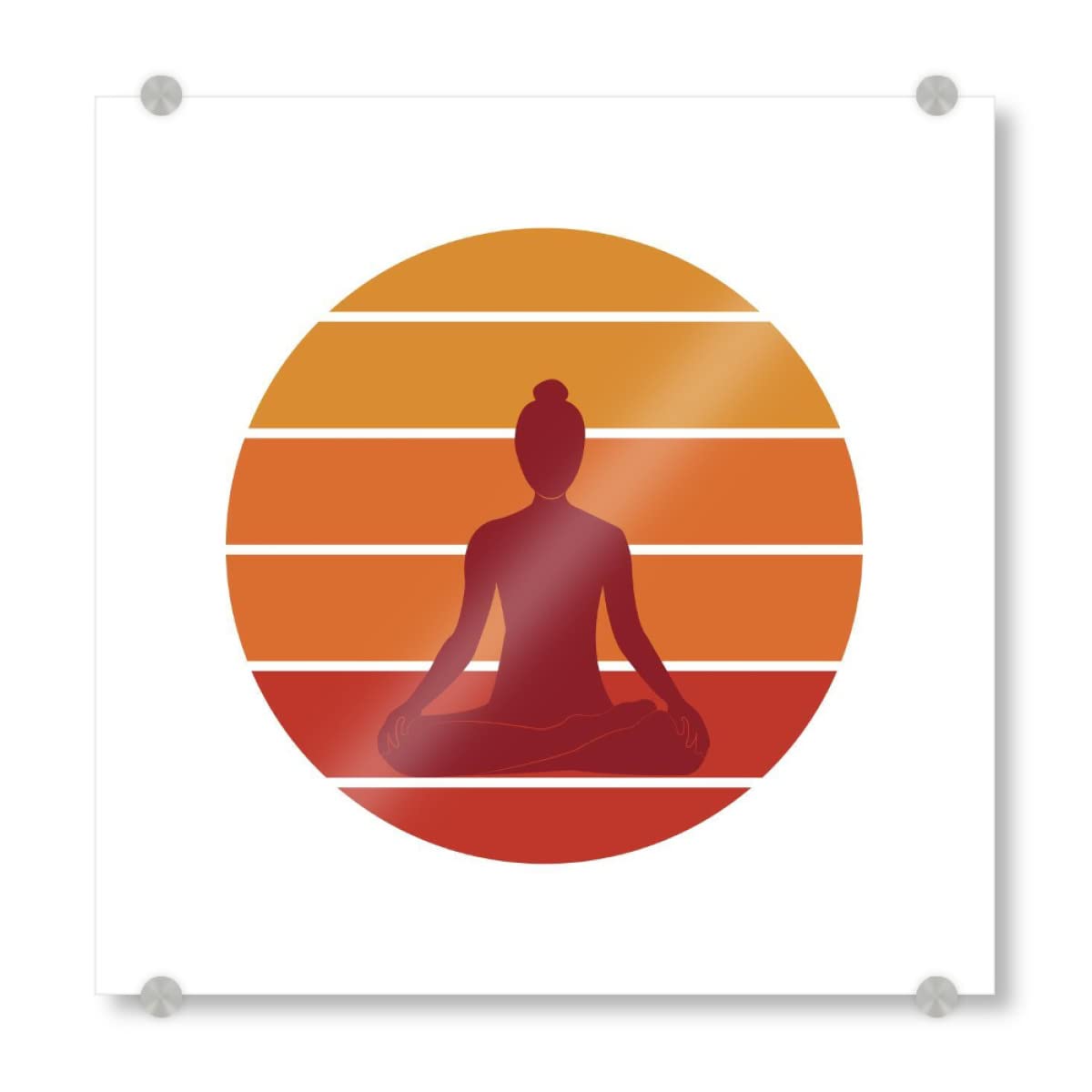 artboxONE Acrylglasbild 50x50 cm Natur Yoga Silouette Frau Namaste - Bild Namaste Geburtstag Geburtstagsgeschenk