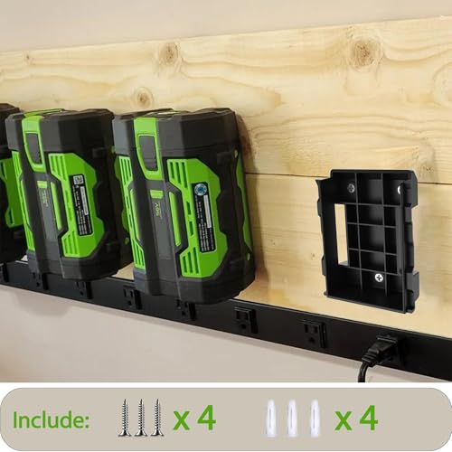 Image of 4 Pack Battery Holder Wall Mount Compatible with EGO 56V Accessories Tool Storage Rack Hanger Under Shelf fits All