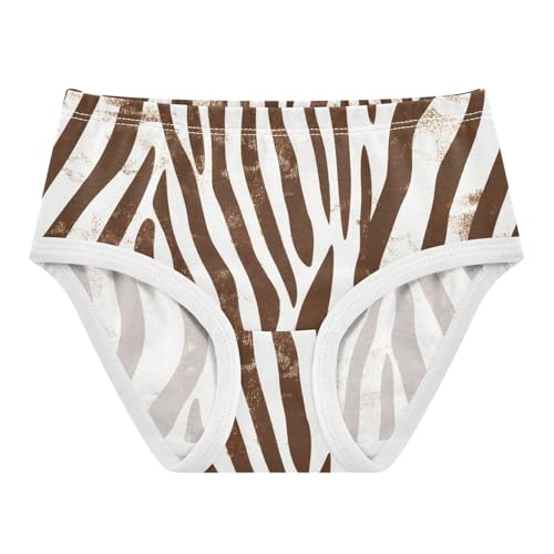 Girls Underwear Toddlers 2t Cotton Cute Panties Girl Print Briefs Undies Kids Zebra Stripes Brown White