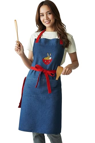 Image of 100% Cotton Unisex Apron - Adjustable Neck Straps, Vibrant Print, Reinforced Stitching, Multipurpose& Deep Pocket - for Cooking, Catering, Gardening, Painting-Printed Aprons