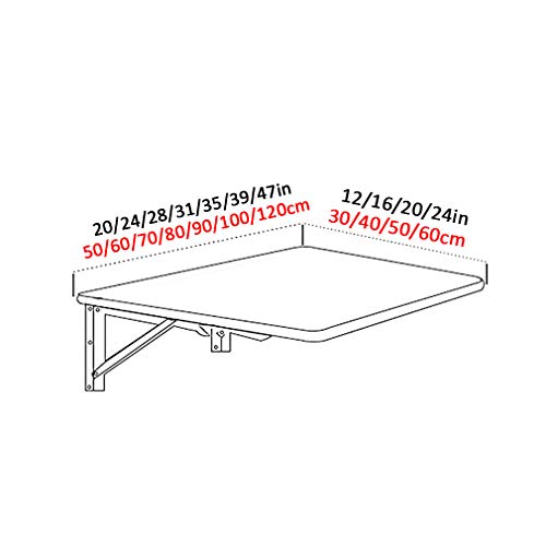 Table de cuisine murale rabattable et bureau informatique flottant 100cm - 8
