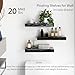 SHYFOY Black Glass Floating Shelves for Wall, 15 x 5.5 Inch Modern Black Wall Shelves for Bathroom, Living Room, Bedroom and Kitchen, Set of 3