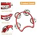 Moicstiy 12 Pcs Plastic Percussion Tambourine, Small Handheld Tambourine Percussion Bulk (Red)