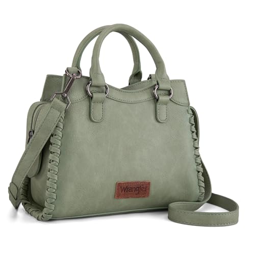 Image of Montana West Wrangler Purses for Women Small Crossbody Purse Green Satchel Tote Handbags Cute Top Handle Handbags WG183-8300GN