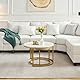Home Heaven® Couchtisch Rund Weiss Marmor mit Gold – Runder Wohnzimmertisch 2er Set für Wohnzimmer - Ø70cm Ø50cm