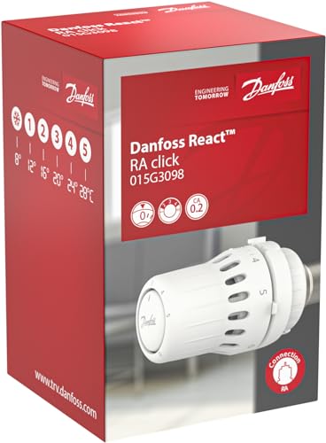 Vanne thermostatique Danfoss React RA Click intégrée lot de 2 pour radiateur - 4