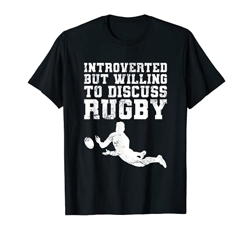 Funny Rugby Quote - Rugby Fan - Willing To Discuss Rugby T-Shirt, Black