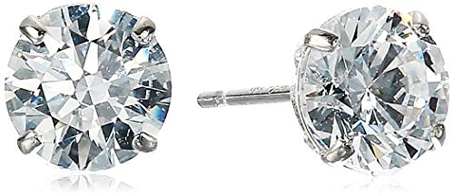 14K Gold 1cttw Swarovski Zirconia Round Stud Earrings