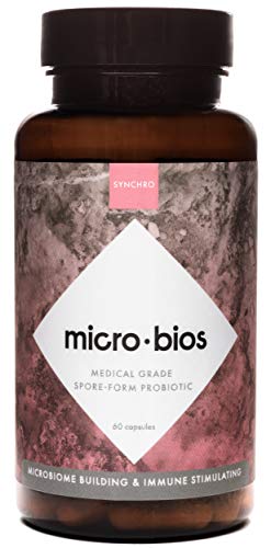 Synchro Micro•Bios - Medical-Grade Spore-Form Probiotic - Bacillus Subtilus (HU58), Coagulans and Clausii - Powerful Immune Health + GI Support - 60 Capsules