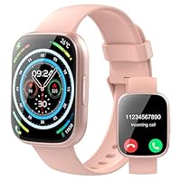 Smart Watch for Men Women(Answer/Make Calls), 1.95" HD Touch Screen Fitness Watch with Sleep Heart Rate Monitor, 110+ Sports Modes, IP68 Waterproof Activity Trackers Compatible Android iOS, Light pink