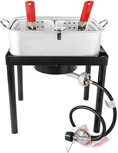 Dual-2-Basket-Deep-Fryer-Propane-Cooker-Fry-FishChicken-Outdoor-18-QT-Oil