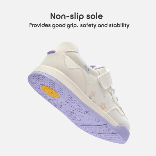 Image of Balabala Girls Boys Toddler Sneakers Wide Toe Box Walking Shoes | Unisex Kids Sneakers with hook-and-loop straps, non-slip soles, soft heel cushion, and flexible support for play