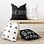 Woven Nook Decorative Throw Pillow Covers ONLY for Couch, Sofa, or Bed Set of 4 18 x 18 inch Modern Quality Design 100% Cotton Black White Monochrome Mudcloth Zola