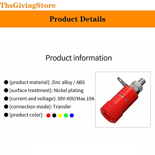 Image of 20 PCS Binding Posts Terminal, Socket Binding Post Female Socket Jack for 4mm Banana Plug Connector, Binding Post for Electronic Test Equipment(5 Color)