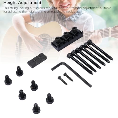 Insert de chaîne de verrouillage pour guitare électrique écrou et vis de réglage de hauteur