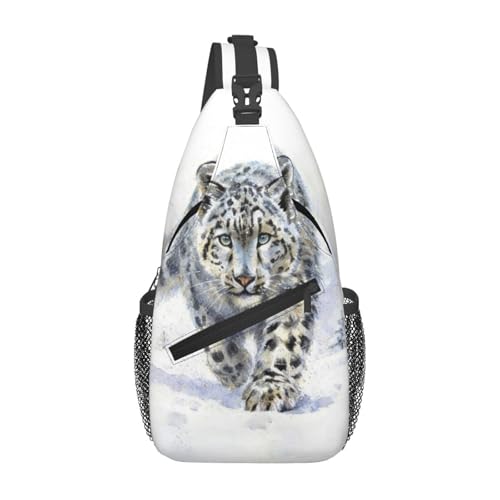 Image of Crossbody Bag Snow Leopard Sling Bag Backpack Chest Bags Shoulder Bag for Women Men