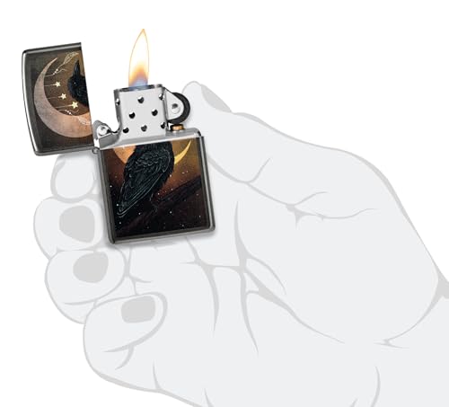 Encendedor Zippo Raven Moon Gris de Bolsillo miniatura 5