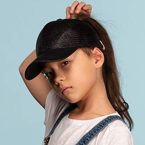 C.C Kids Ponytail Caps Messy Buns Trucker Plain Baseball Cap (BT-6-KIDS)2