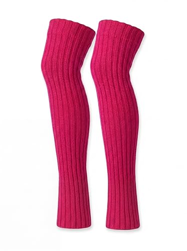 Image of Women's Cable Knit Leg Warmers - Ribbed Knee High Boot Socks for Winter, Layering & Dance Warmups