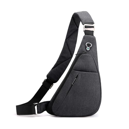 Unisex Sling Bag Men Chest Pack with Reflective Strips Women Motorcycle Crossbody Sling Bag Cover Pack Shoulder Carry Body Wallet for Hiking Running Cycling Outdoor Travel Daypacks Black Left